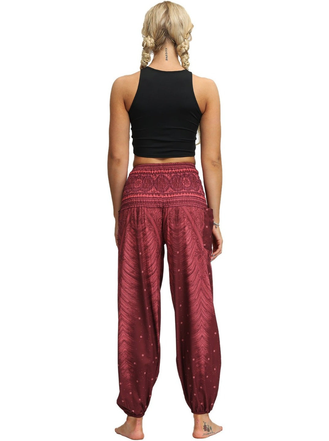 Trendy Digital Printed High-Waist Loose Pants