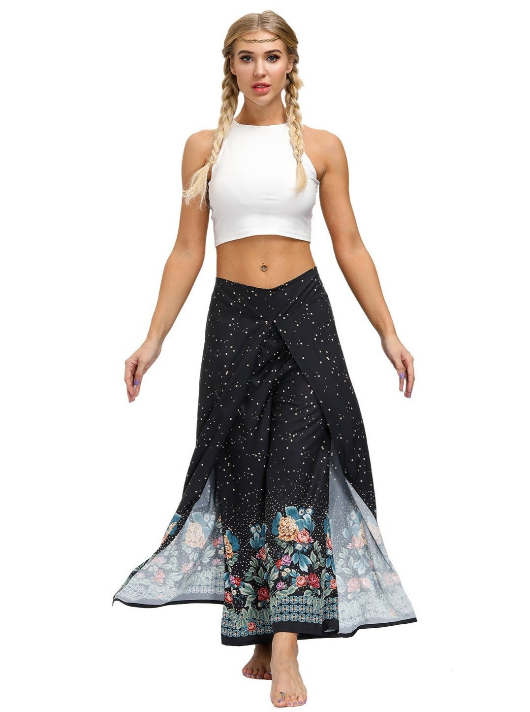 Vielseitige Elegantes Yoga-Tanzhose mit Schlitz 