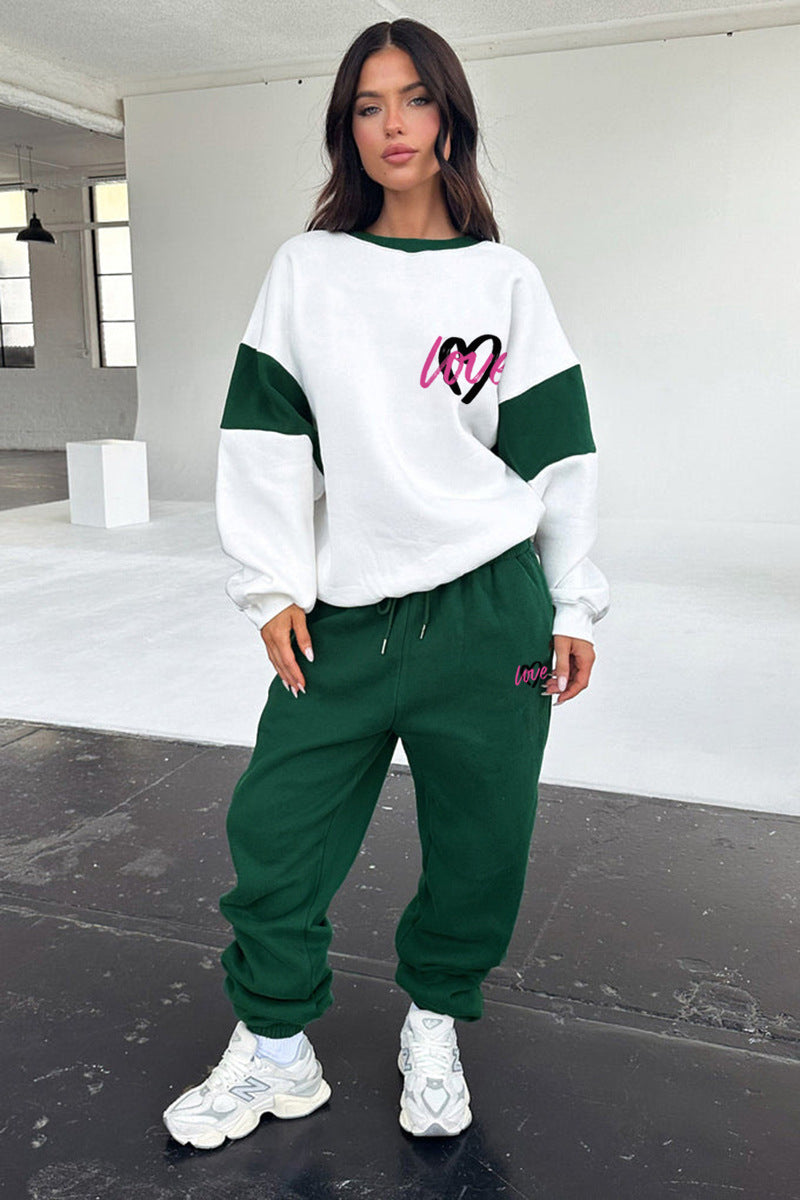 Set aus Sweatshirt und Jogginghose mit „Love“-Grafik für Damen