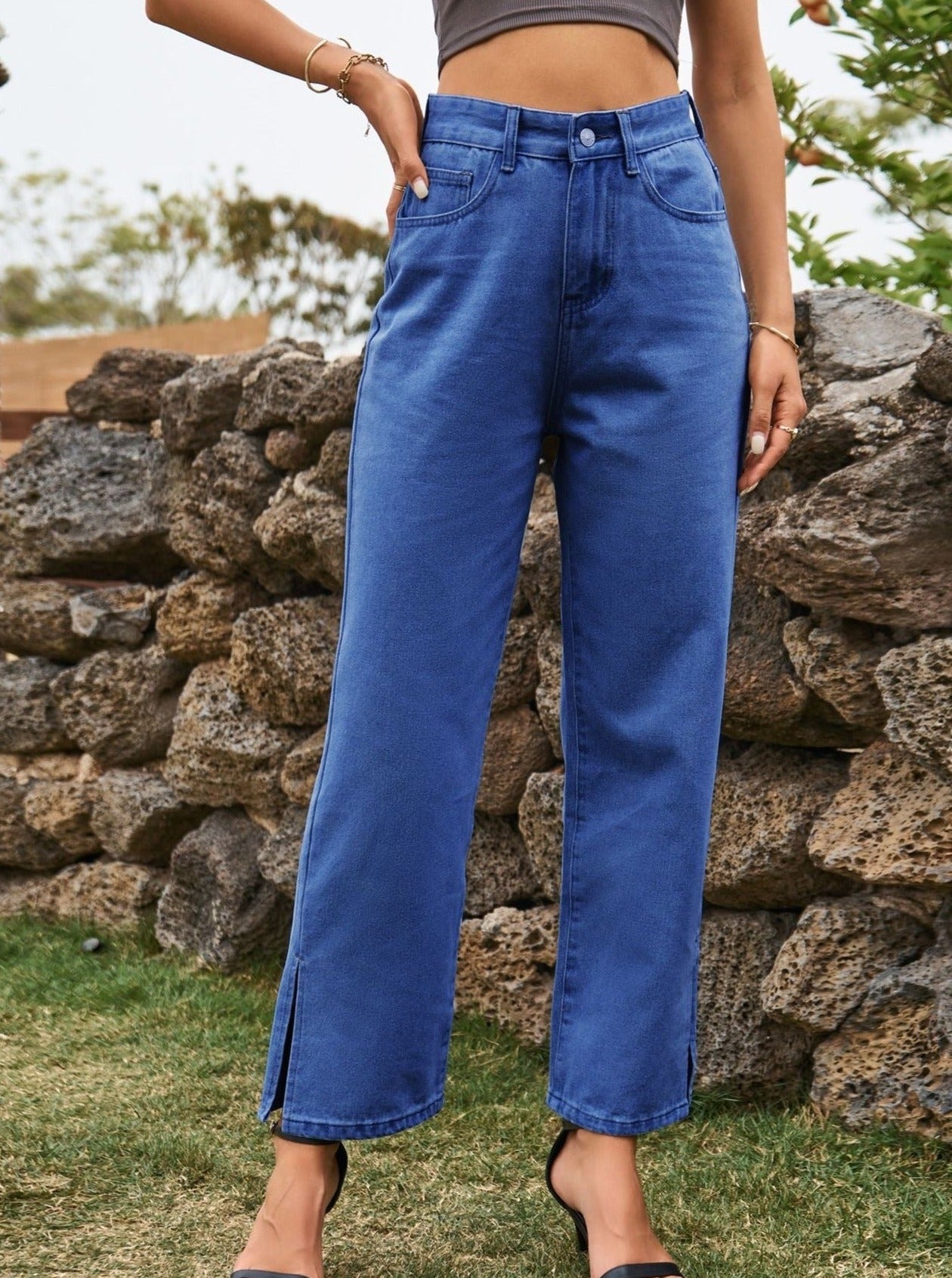 High Waist Casual Denim Pants