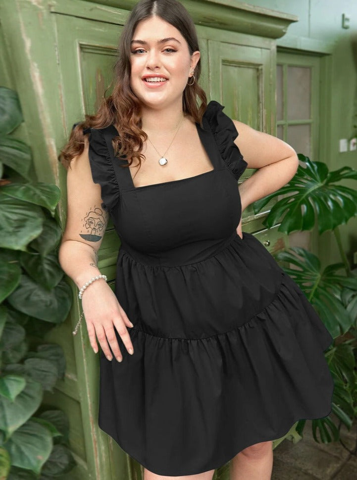 Plus Sized Summer Waist Sleeveless Vest Cake Temperament Dress