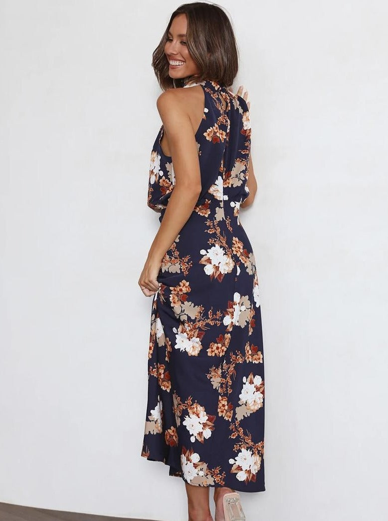 Floral Satin Party Summer Dress