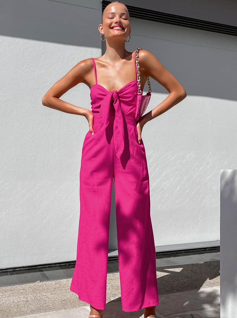 Jumpsuit mit Bändern in verkaufter Farbe