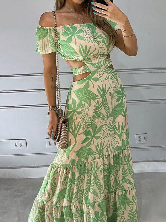 Floral Printed Off Shoulder Dress