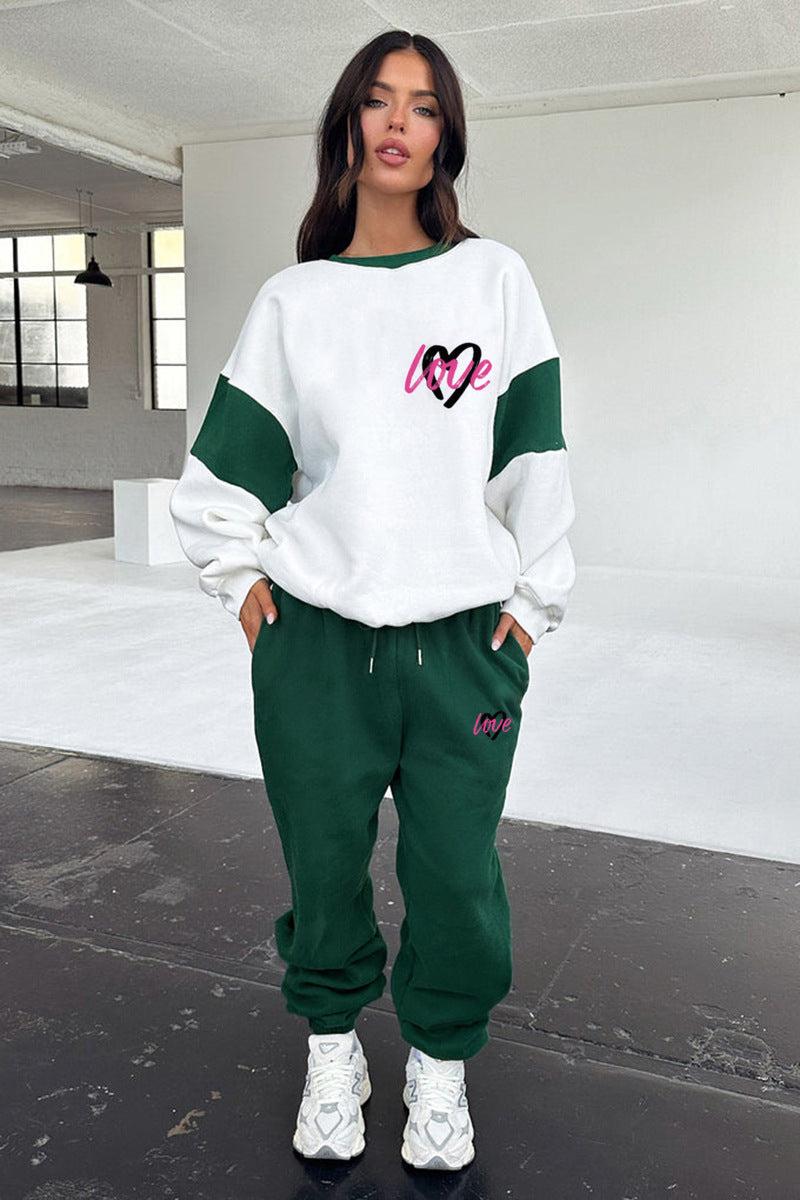 Set aus Sweatshirt und Jogginghose mit „Love“-Grafik für Damen