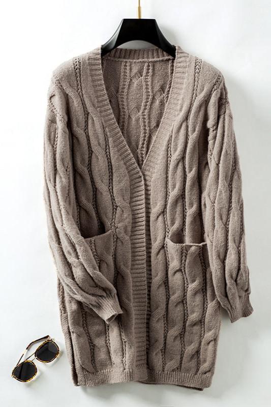 Bohemian Loose Open Front Long Sleeve Knitted Sweater