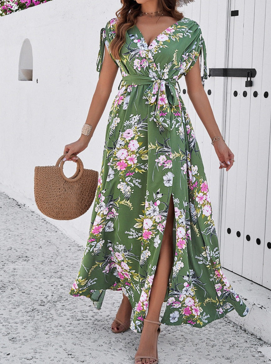 Boho Floral V-Neck Bohemian Temperament Dress