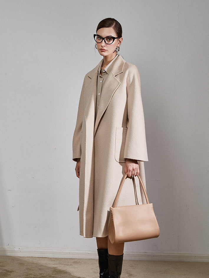 Damen Trenchcoat Mit Gürtel Lang Elegant Klassisch 